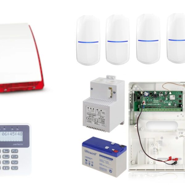 System alarmowy Satel Perfecta 16 z 4 czujkami - zestaw