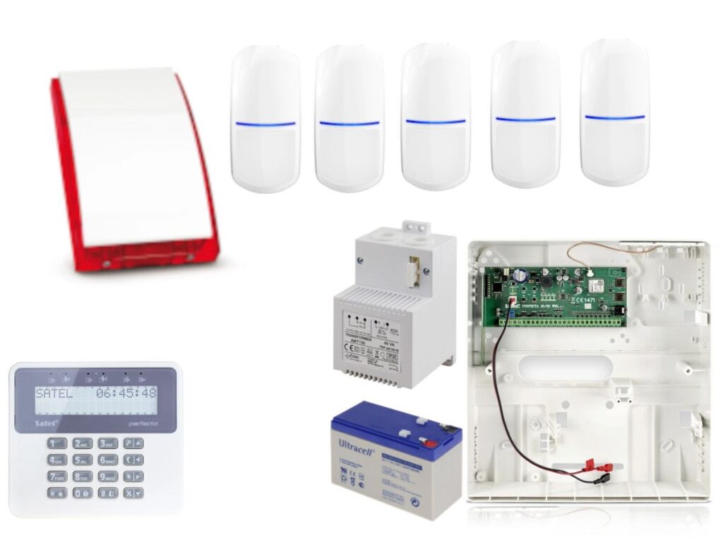 System alarmowy Satel Perfecta 16 z 5 czujkami - zestaw