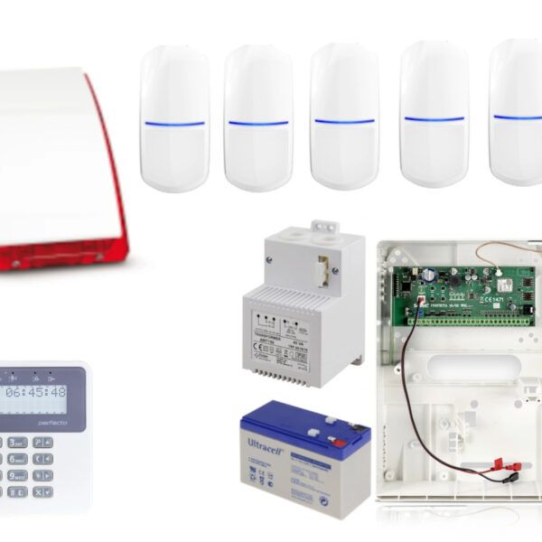 System alarmowy Satel Perfecta 16 z 5 czujkami - zestaw